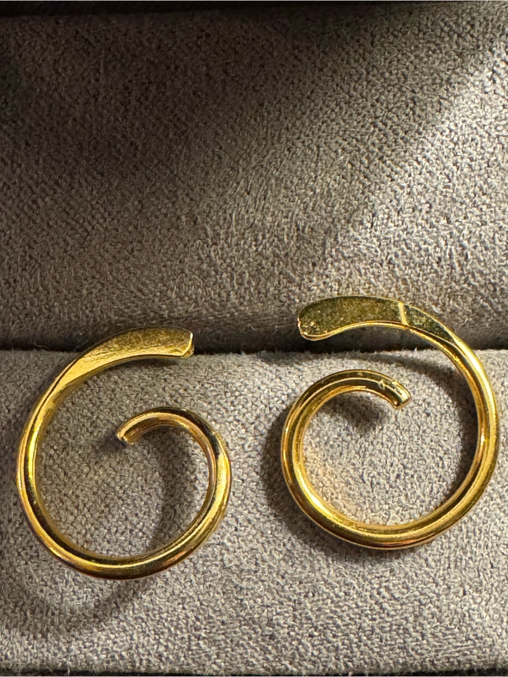 Gold Tone Swirl Earrings